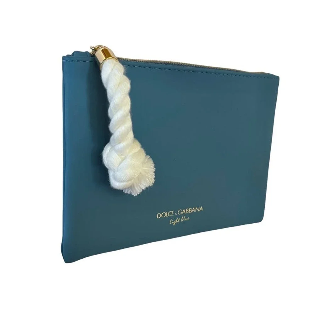 Dolce & Gabbana Light Blue Trousse Zip Pouch Clutch Purse